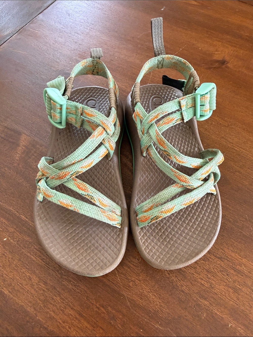 Chaco Kids Teal and Orange Strappy Sandals